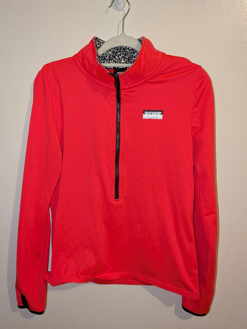 PINK Victoria's Secret Bright Pink Quarter-Zip Size L